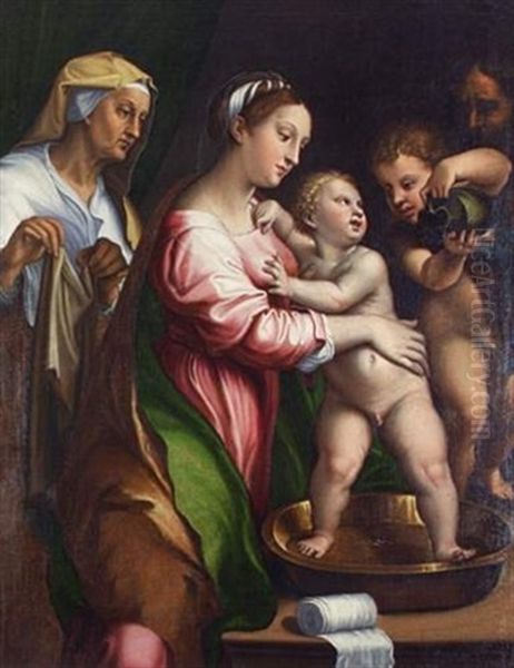 Toilette De L'enfant Jesus Oil Painting by Pier Francesco Di Jacopo Foschi