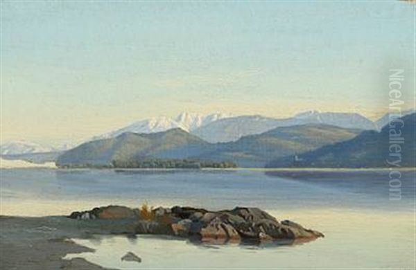 A Inlet Scene, Presumeably From Greenland Oil Painting by Harald Frederick Foss