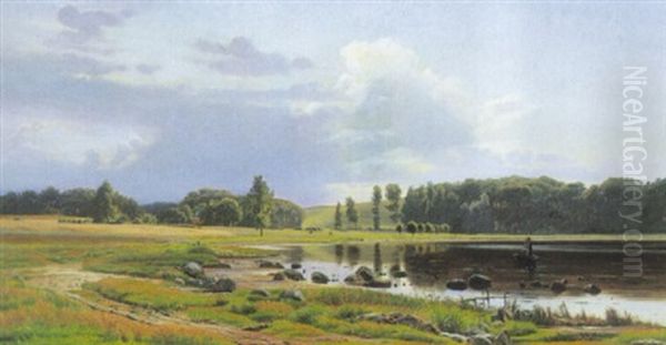 Parti Fra Bramsnaes Vig Oil Painting by Harald Frederick Foss