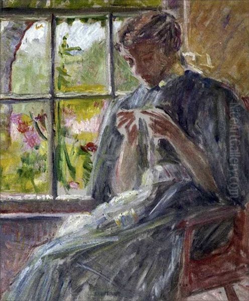 The Seamstress Oil Painting by Harriet Campbell Foss