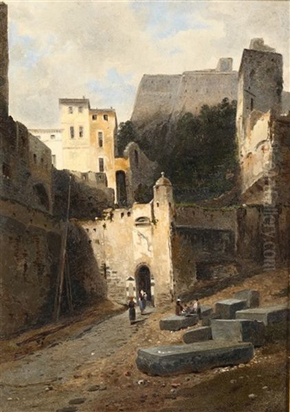 Il Castello Di Portovenere Oil Painting by Agostino Fossati