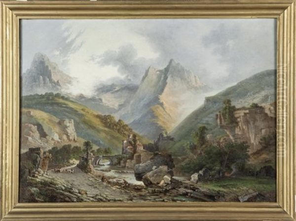 Il Monte Forato Oil Painting by Agostino Fossati