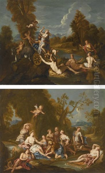 The Rest Of Diana; The Abduction Of Proserpine Oil Painting by Charles de La Fosse