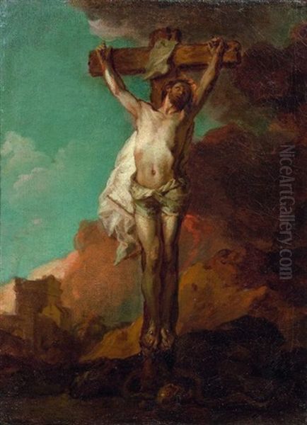 Le Christ En Croix Oil Painting by Charles de La Fosse