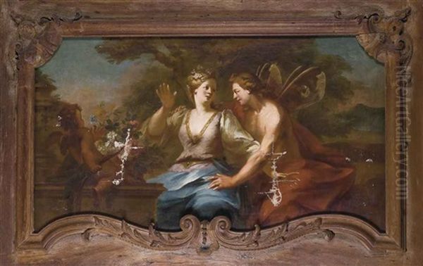 Flore Et Zephyr Oil Painting by Charles de La Fosse