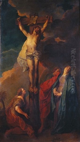 La Crucifixion Avec La Vierge, Saint Jean Et Marie Madeleine Oil Painting by Charles de La Fosse