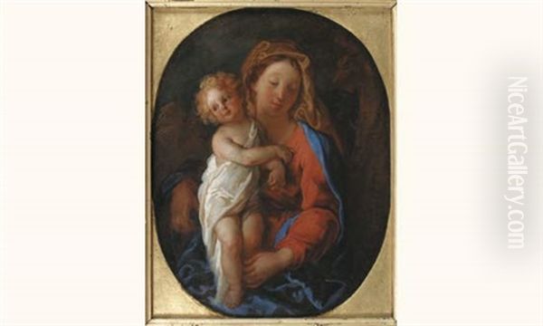 Vierge A L'enfant Oil Painting by Charles de La Fosse