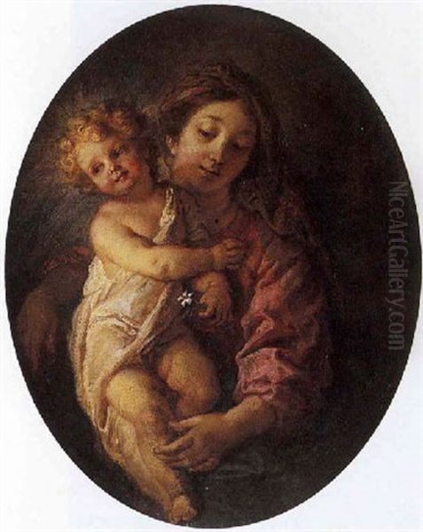 La Vierge A L'enfant Oil Painting by Charles de La Fosse