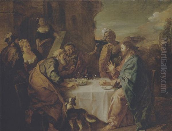 The Supper At Emmaus Oil Painting by Charles de La Fosse