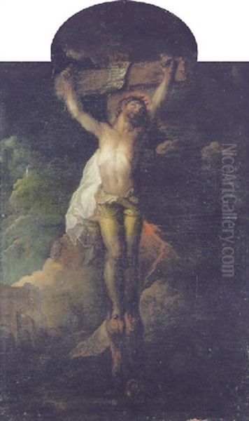 Le Christ En Croix Oil Painting by Charles de La Fosse