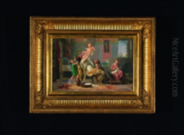 Deux Scenes Pompeiennes (2 Works) Oil Painting by Felix Fossey