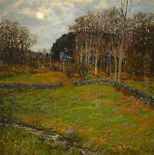 Stone Walls In A Farmland Scene Oil Painting by Ben Foster