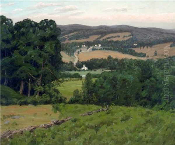 Rolling Farmland Midsummer Twilight Oil Painting by Ben Foster