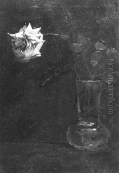 Still Life Of A Rose Oil Painting by Ben Foster