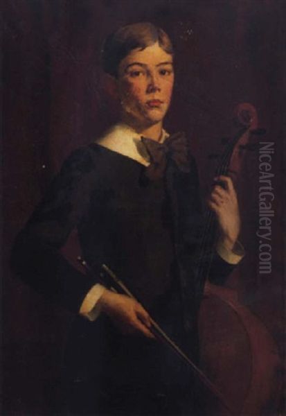 The Young Musician Oil Painting by Charles Foster