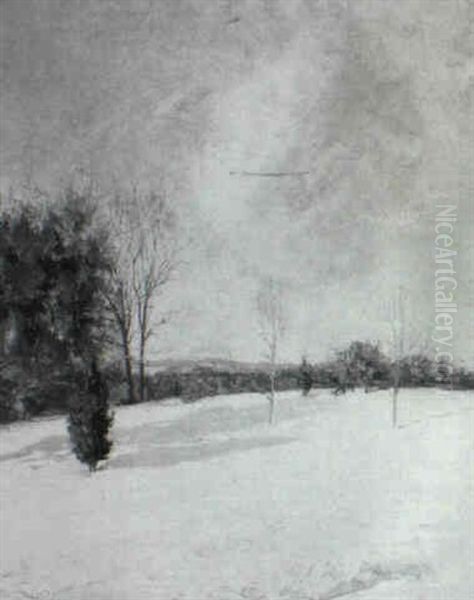 Winter Landscape Oil Painting by Charles Foster