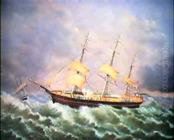 The Express (schooner On Rough Seas) by Robert W. Foster