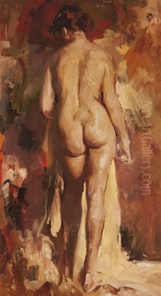 Standing Back Nude Oil Painting by William Frederick Foster