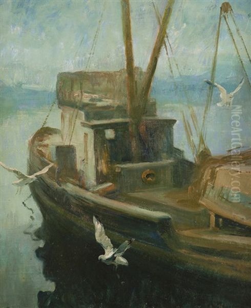 Early Morn, Fishing Boat Oil Painting by William Frederick Foster