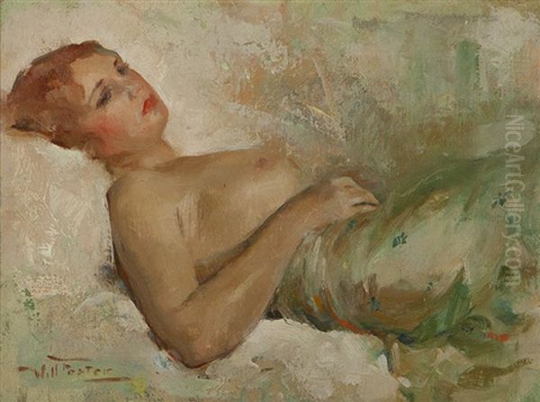 Reclining Nude Oil Painting by William Frederick Foster