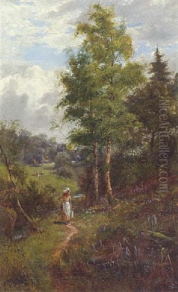 Junge Magd Beim Wasserholen Oil Painting by William Gilbert Foster