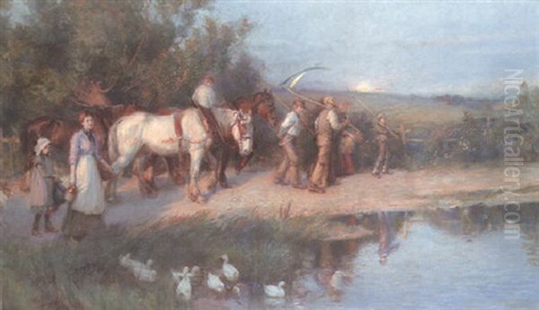 The Return From Harvest Oil Painting by William Gilbert Foster