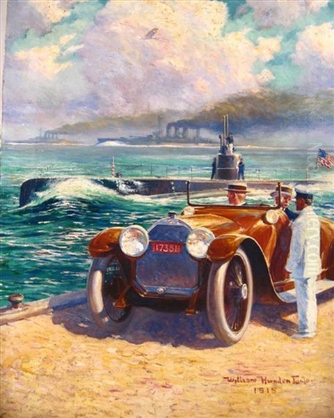 Navy Submarine Oil Painting by William Harnden Foster