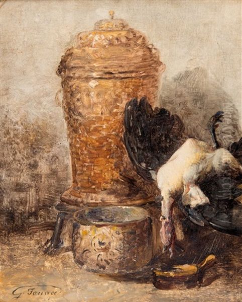 Nature Morte A La Pintade Oil Painting by Guillaume Romain Fouace