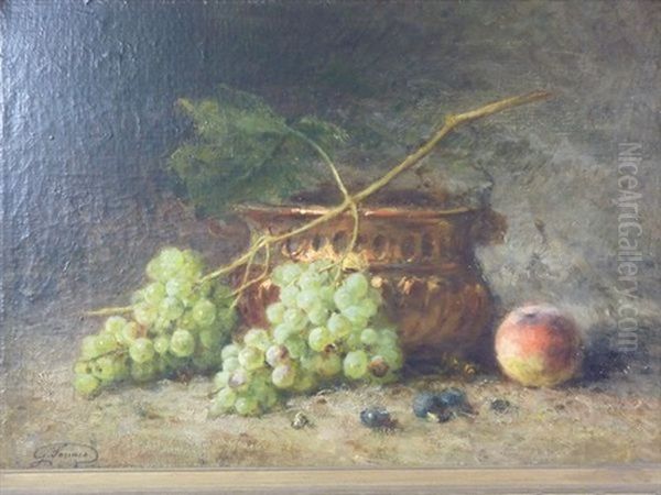 Nature Morte Au Cuivre, Raison Et Peche Oil Painting by Guillaume Romain Fouace