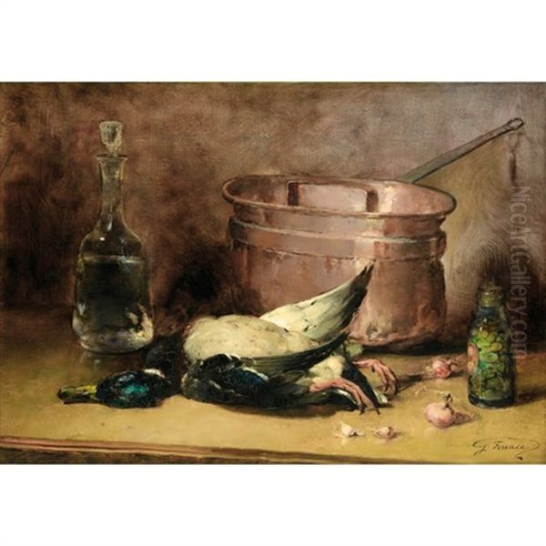 Nature Morte Au Canard Oil Painting by Guillaume Romain Fouace