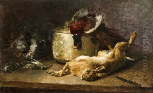 Nature Morte Au Lievre, Faisan Et Becasse Oil Painting by Guillaume Romain Fouace