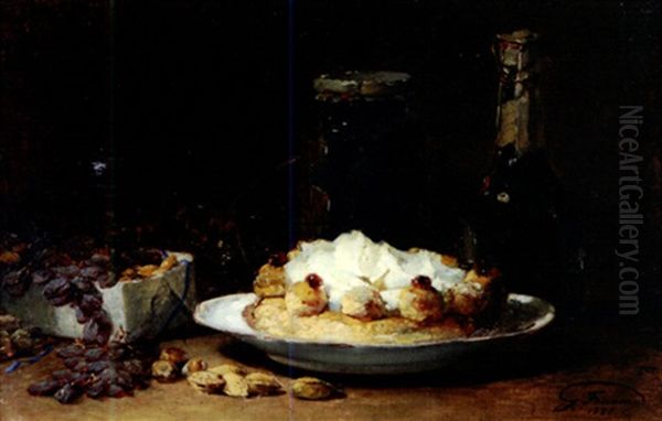 Dessert Et Fruits Secs Oil Painting by Guillaume Romain Fouace