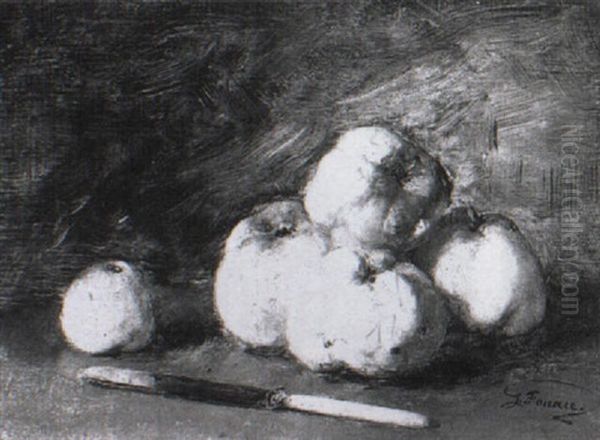 Nature Morte Aux Pommes Et Au Couteau Oil Painting by Guillaume Romain Fouace