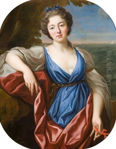 Portrait De Femme En Thetis Oil Painting by Nicolas Fouche