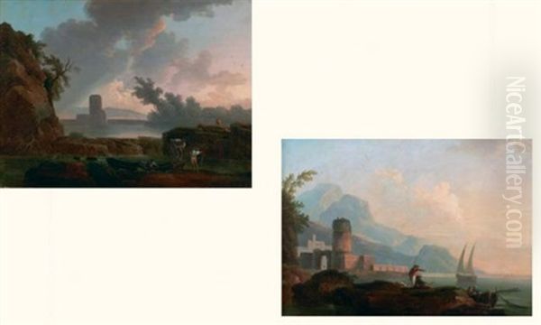 Marine (+ Another Similar; Pair) Oil Painting by Jean Francois Foucher