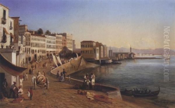 View Over Naples Oil Painting by Felix Fouilhouze