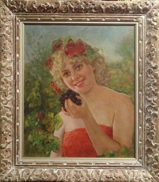 Moderne Bacchante Oil Painting by Achille (Georges) Fould