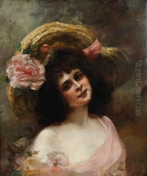 A Young Beauty Oil Painting by Consuelo Fould