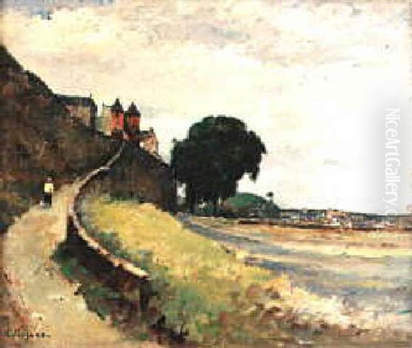 Granville, Chemin Des Ramparts Oil Painting by Robert Henry Fouques