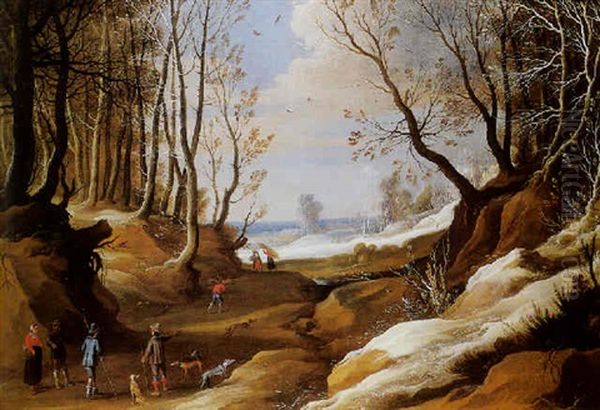 Paysage Dans La Neige Oil Painting by Jacques Fouquieres