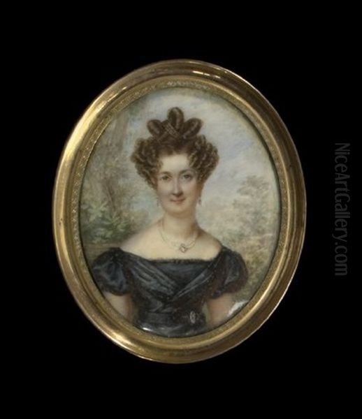 Portrait Miniature Of A Lady by Joseph Fourcade