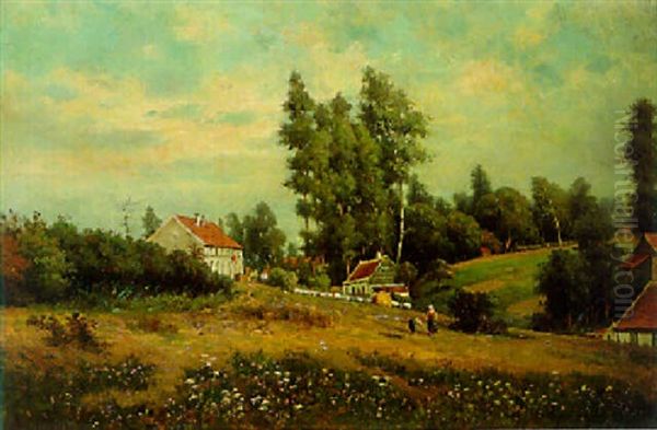 Paysage Avec Fermes by Theodore Fourmois