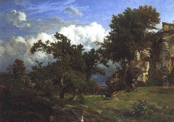 Paysage Du Dauphine Oil Painting by Theodore Fourmois