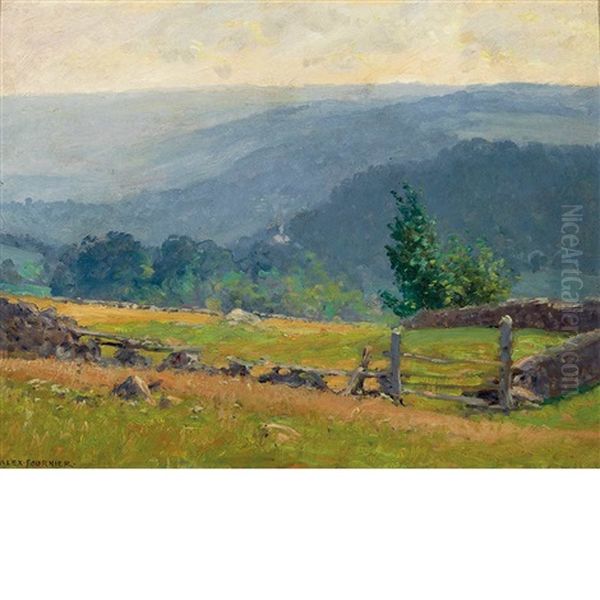 A View Of The Valley Oil Painting by Alexis Jean Fournier