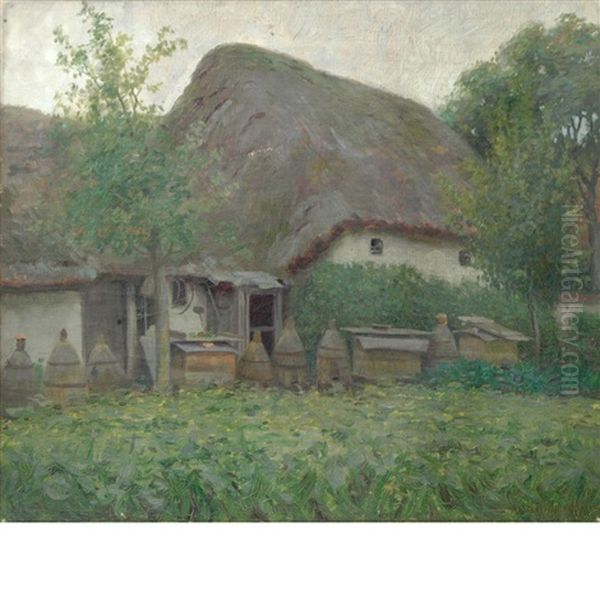 Farm House, Normandy Oil Painting by Alexis Jean Fournier