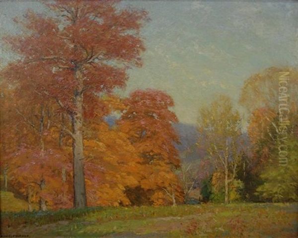 Glorious Autumn, East Aurora, New York Oil Painting by Alexis Jean Fournier