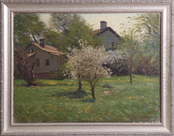 Bakc Home Springtime Oil Painting by Alexis Jean Fournier