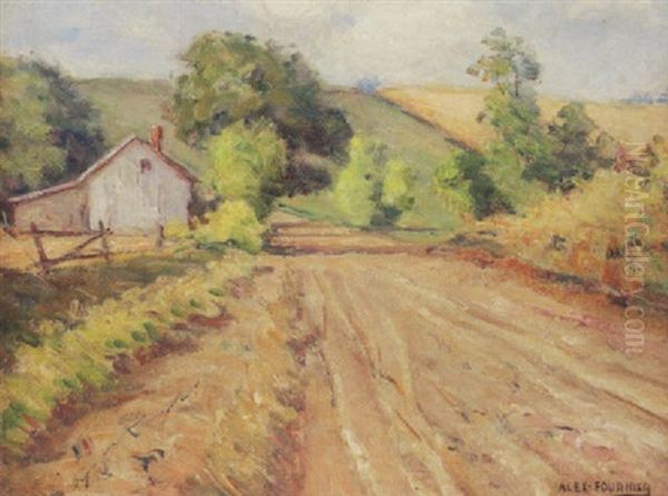 Indiana Farm Oil Painting by Alexis Jean Fournier