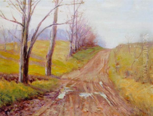 Path Through The Landscape Oil Painting by Alexis Jean Fournier