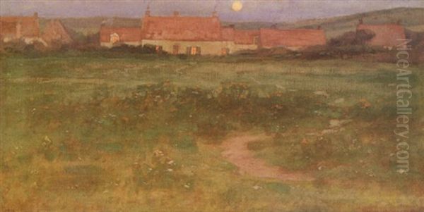 Landscape Near Normandy Oil Painting by Alexis Jean Fournier